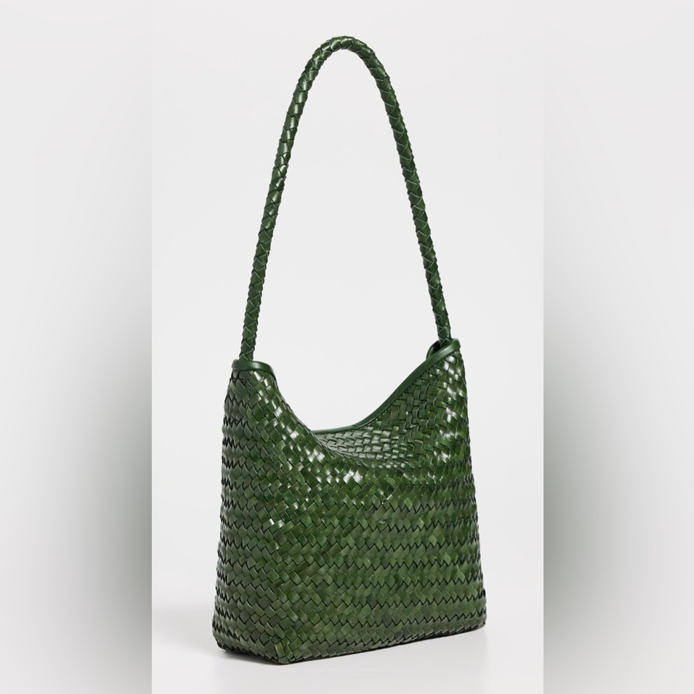 BNWT Madewell Green Signature Woven Genuine Leather Shoulder Bag Purse